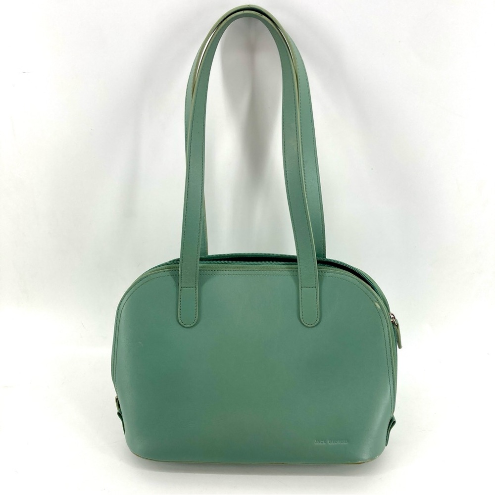Jack Georges Robin's Egg Blue Leather Computer Tote